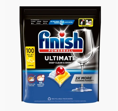 Detergent capsule pentru mașina de spălat vase Finish Ultimate Lemon 100 spălări